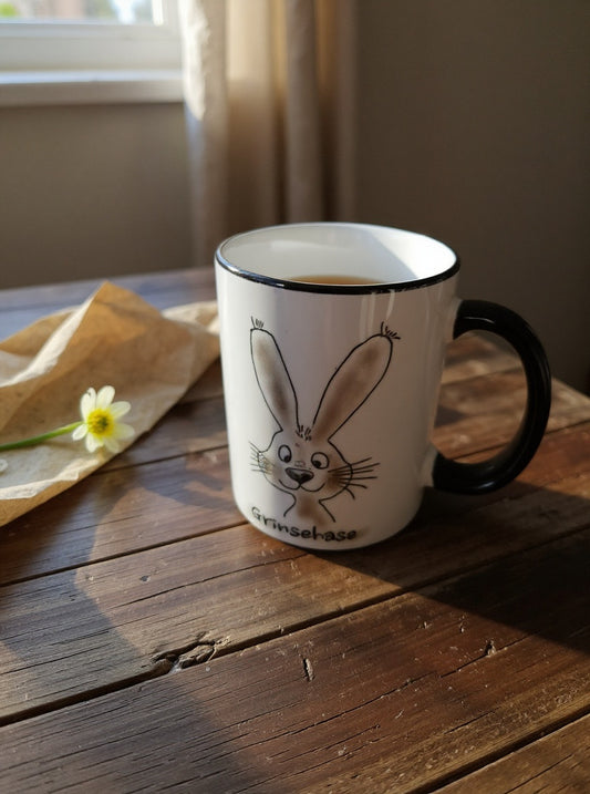 süße Hasen Tasse "Grinsehase"