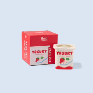 Vase / Übertopf „Joghurt Erdbeere“