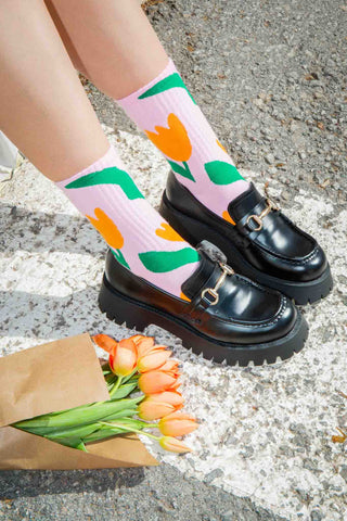 Tulip Flat Socks 🌷🧦