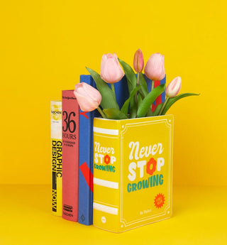 Blumenvase „Book“ in Gelb – 2-in-1 Deko-Highlight 📚🌼