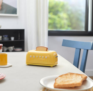 Butterdose  im gelben Retro-Toaster-Design