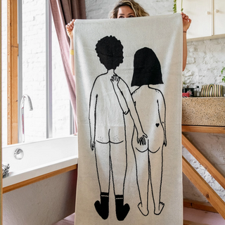Badetuch naked couple back