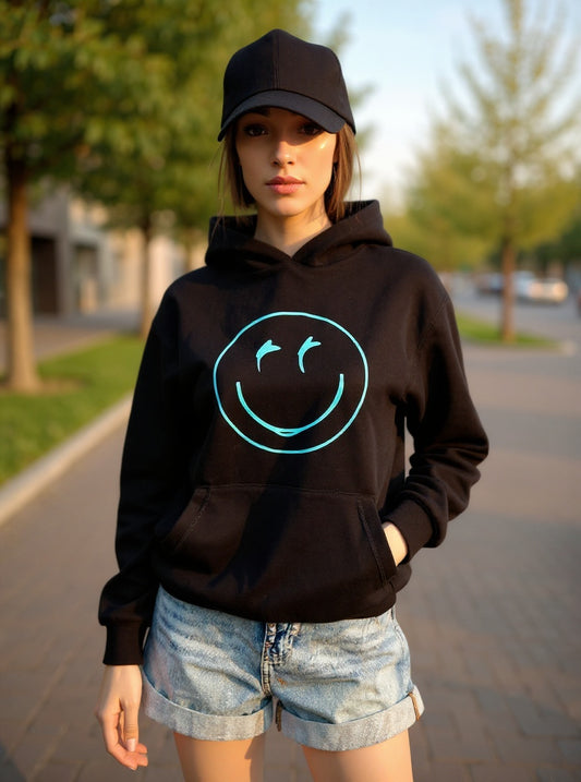 Smiley Hoodie Damen - Gute Laune Pullover mit fröhlichem Design | Gezis
