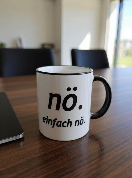 Statement Tasse "nö" - Lustige Kaffeetasse mit Spruch