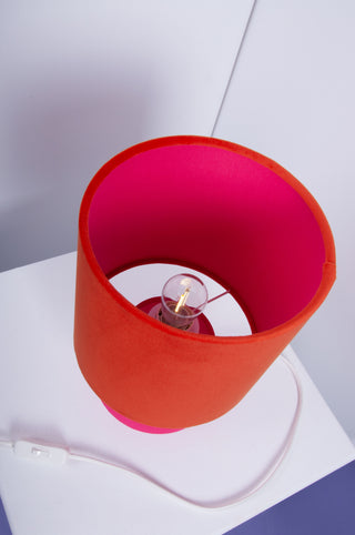 Handgefertigte Tischleuchte "Orange/Pink"
