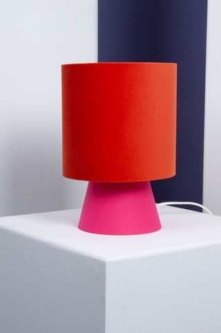 Handgefertigte Tischleuchte "Orange/Pink"