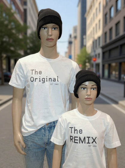 Vater-Sohn T-Shirt "The Original & Remix" mit Geburtsjahr