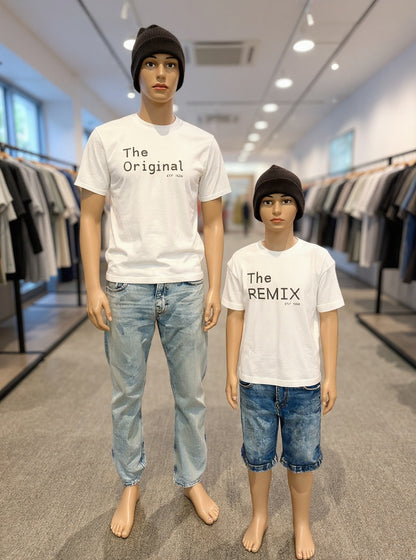 Vater-Sohn T-Shirt "The Original & Remix" mit Geburtsjahr