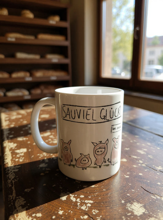 Keramiktasse "kleine Glücksschweinchen" (Silvesteredition)