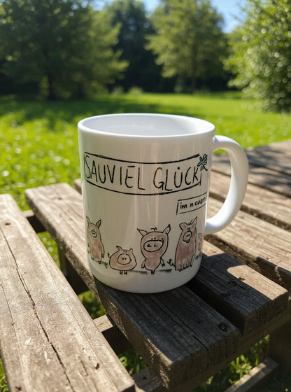 Keramiktasse "kleine Glücksschweinchen" (Silvesteredition)