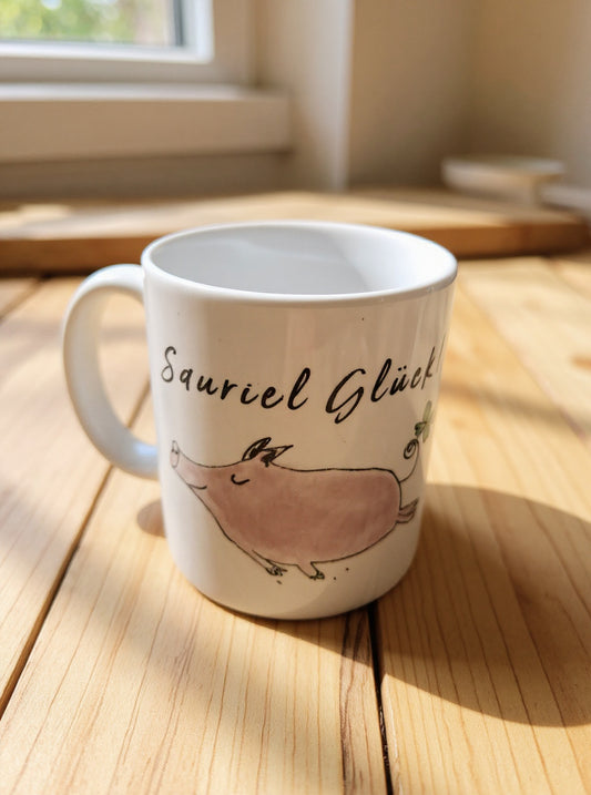 Glücksschwein Tasse Silvester - Sauviel Glück Keramiktasse