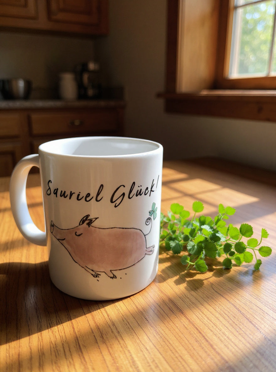 Glücksschwein Tasse Silvester - Sauviel Glück Keramiktasse
