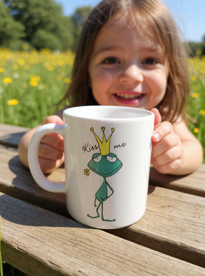 Kiss Me Tasse - Süße Froschkönig Keramiktasse als Geschenk