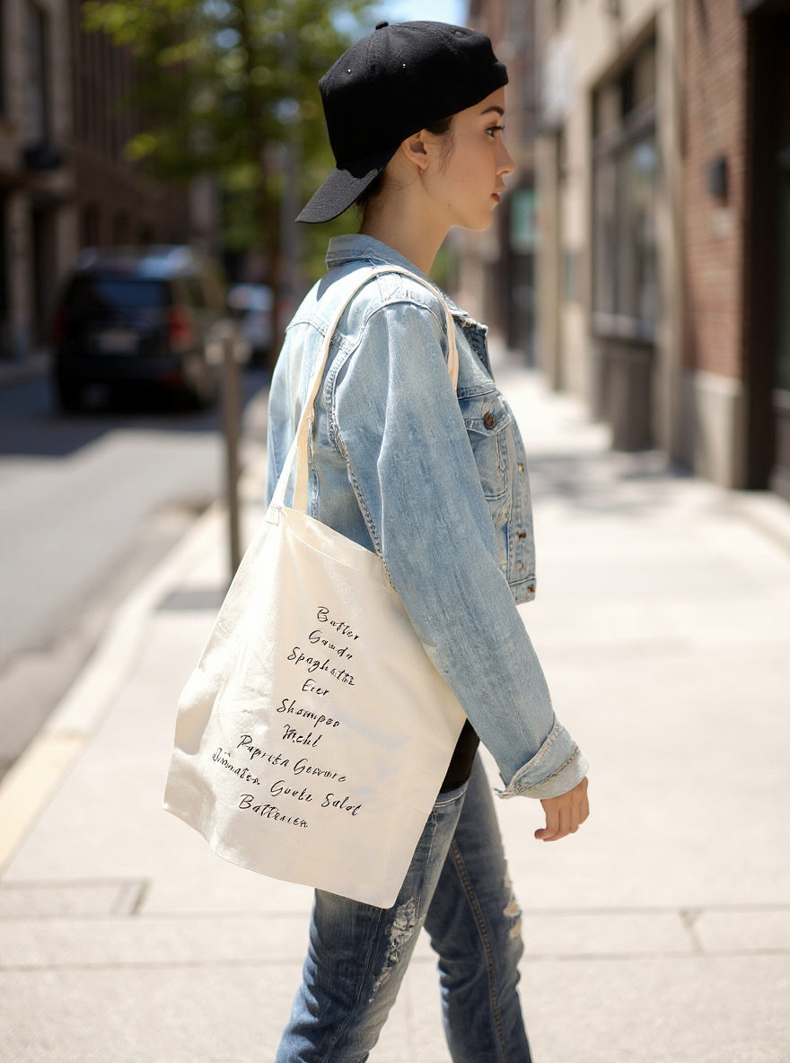 Jutetasche Einkaufszettel - Lustige Einkaufstasche mit Spruch | Gezis