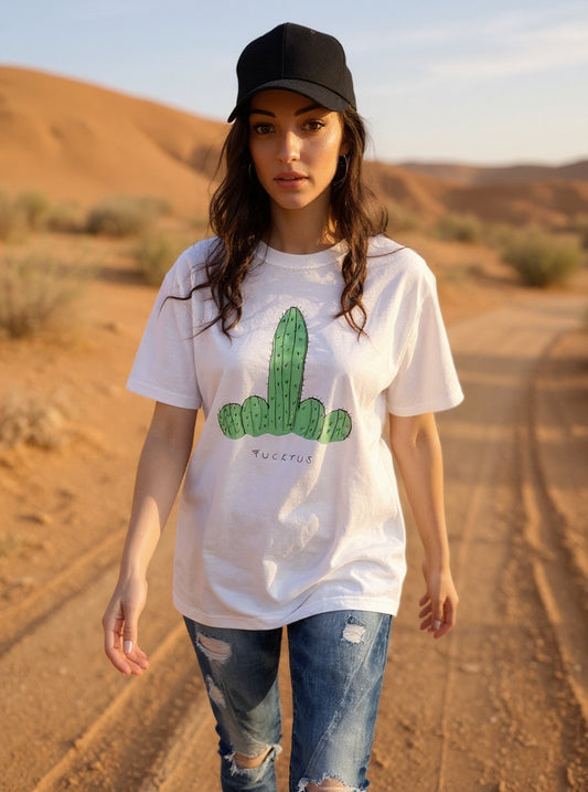 Fucktus T-Shirt Damen - Freches Kaktus Shirt mit Statement