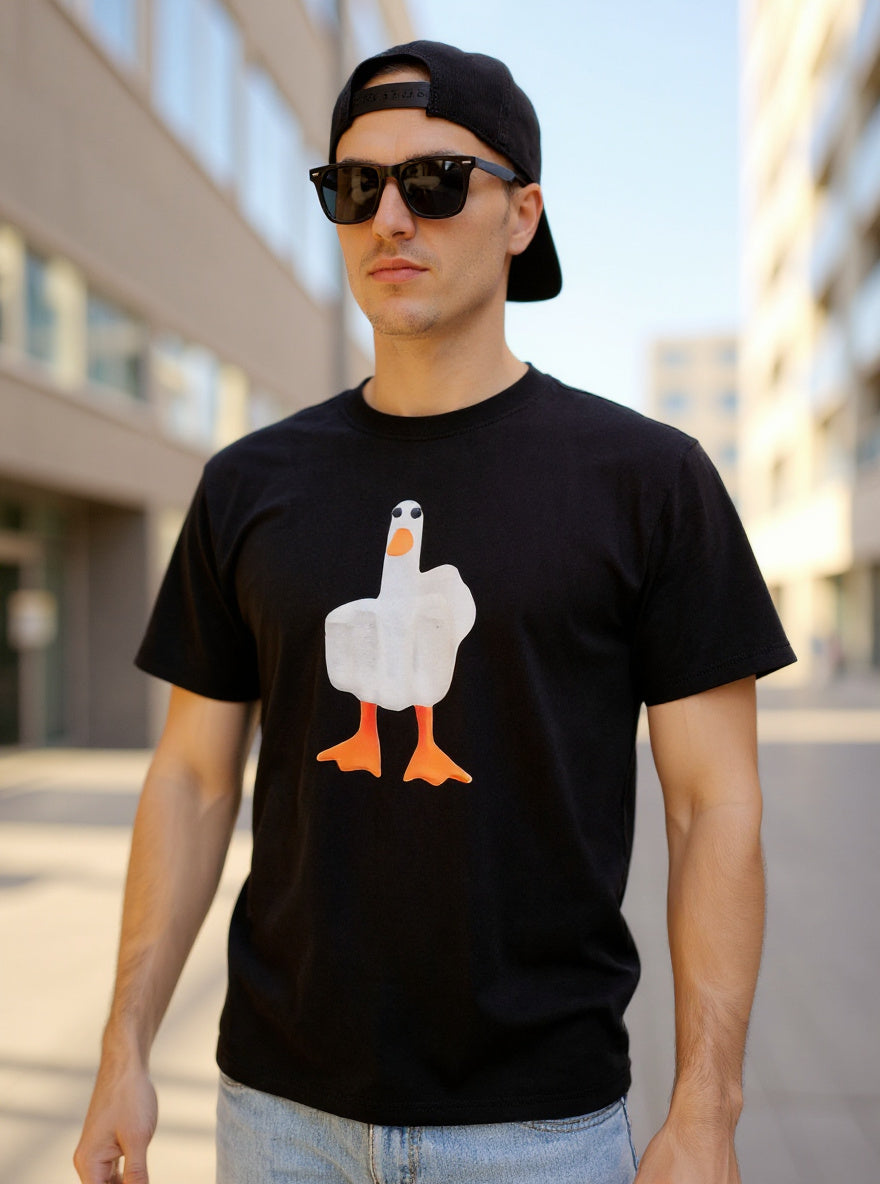 Ente mit Mittelfinger T-Shirt - Lustiges Statement Shirt