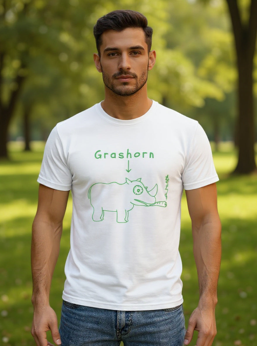 Grashorn Shirt Herren - Lustiges Nashorn T-Shirt mit Weed Design