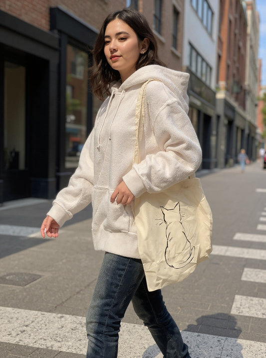 🐾 Jutetasche „Katze“ – natürlich, niedlich und immer dabei