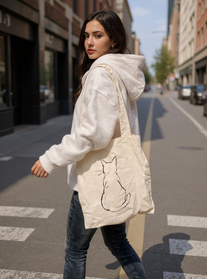 🐾 Jutetasche „Katze“ – natürlich, niedlich und immer dabei