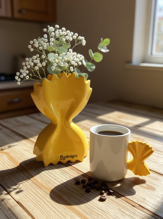 "Pasta Lovers Set – Vase & Tasse für echte Nudel-Fans" ✨