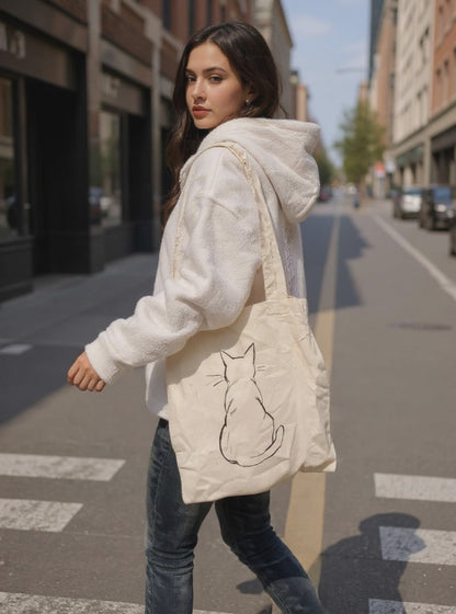 🐾 Jutetasche „Katze“ – natürlich, niedlich und immer dabei