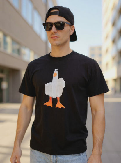 Ente mit Mittelfinger T-Shirt - Lustiges Statement Shirt